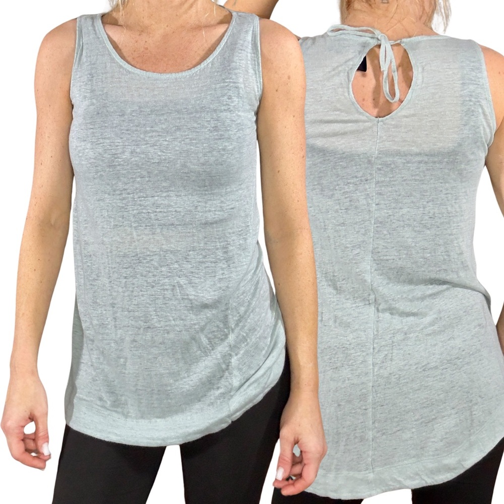 CYNTHIA ROWLEY Back-Tied Scoop-Neck Tank/Blouse‎